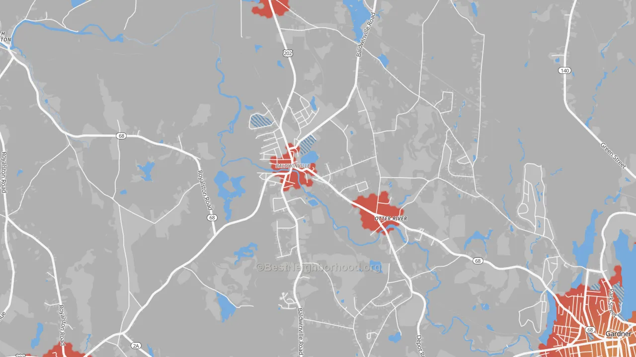 Transit Grade map of 01436, MA