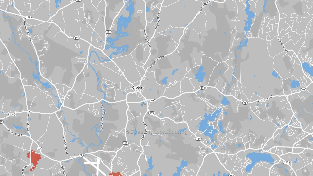 Transit Grade map of 01450, MA