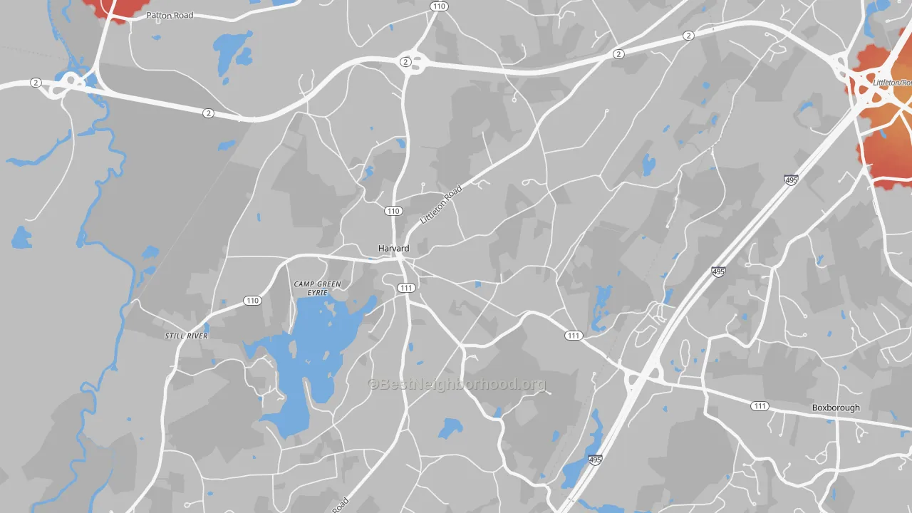 Transit Grade map of 01451, MA