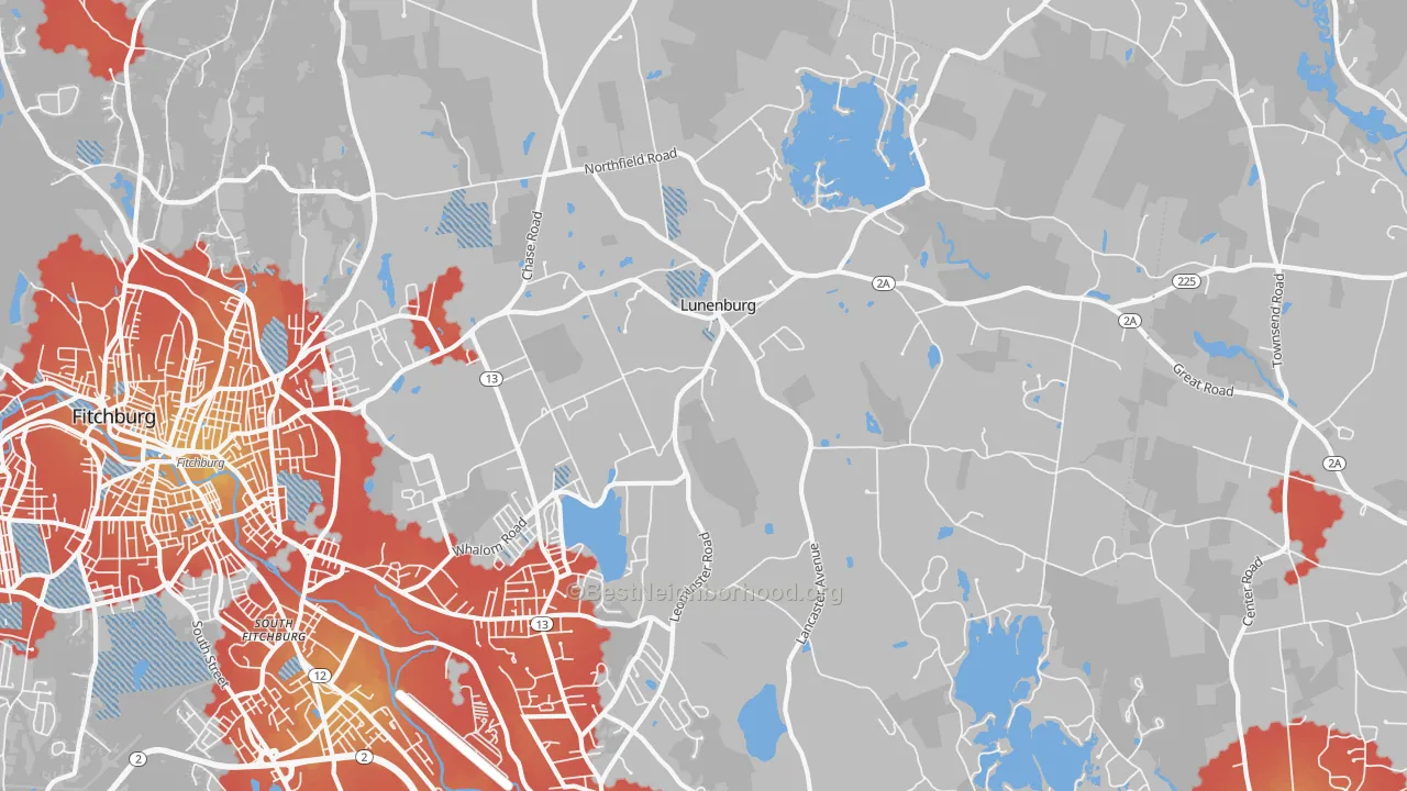 Transit Grade map of 01462, MA