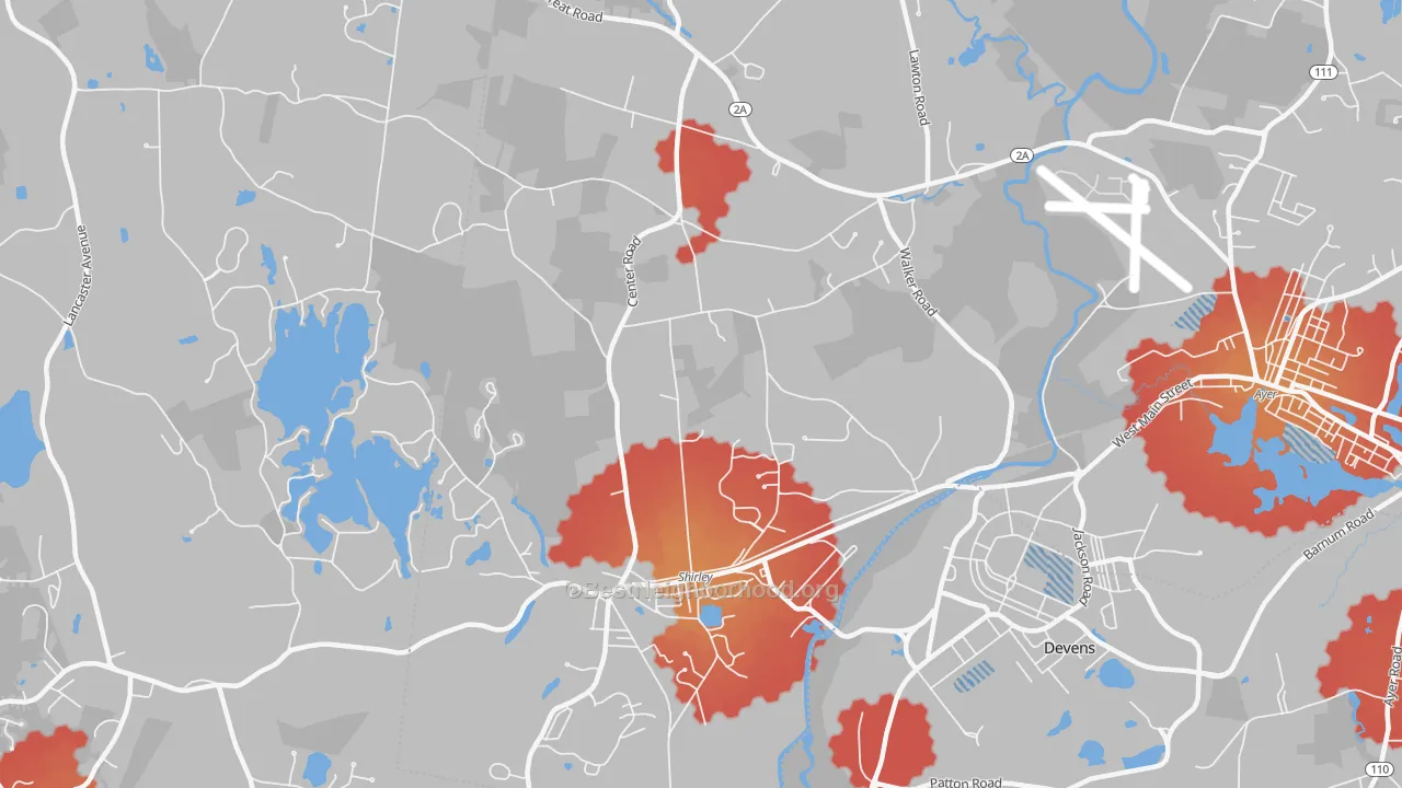 Transit Grade map of 01464, MA