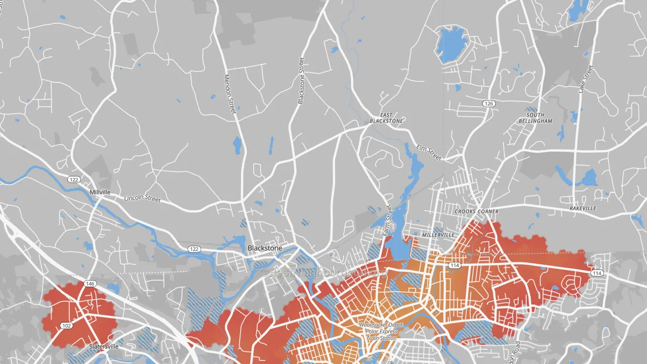 Transit Grade map of 01504, MA
