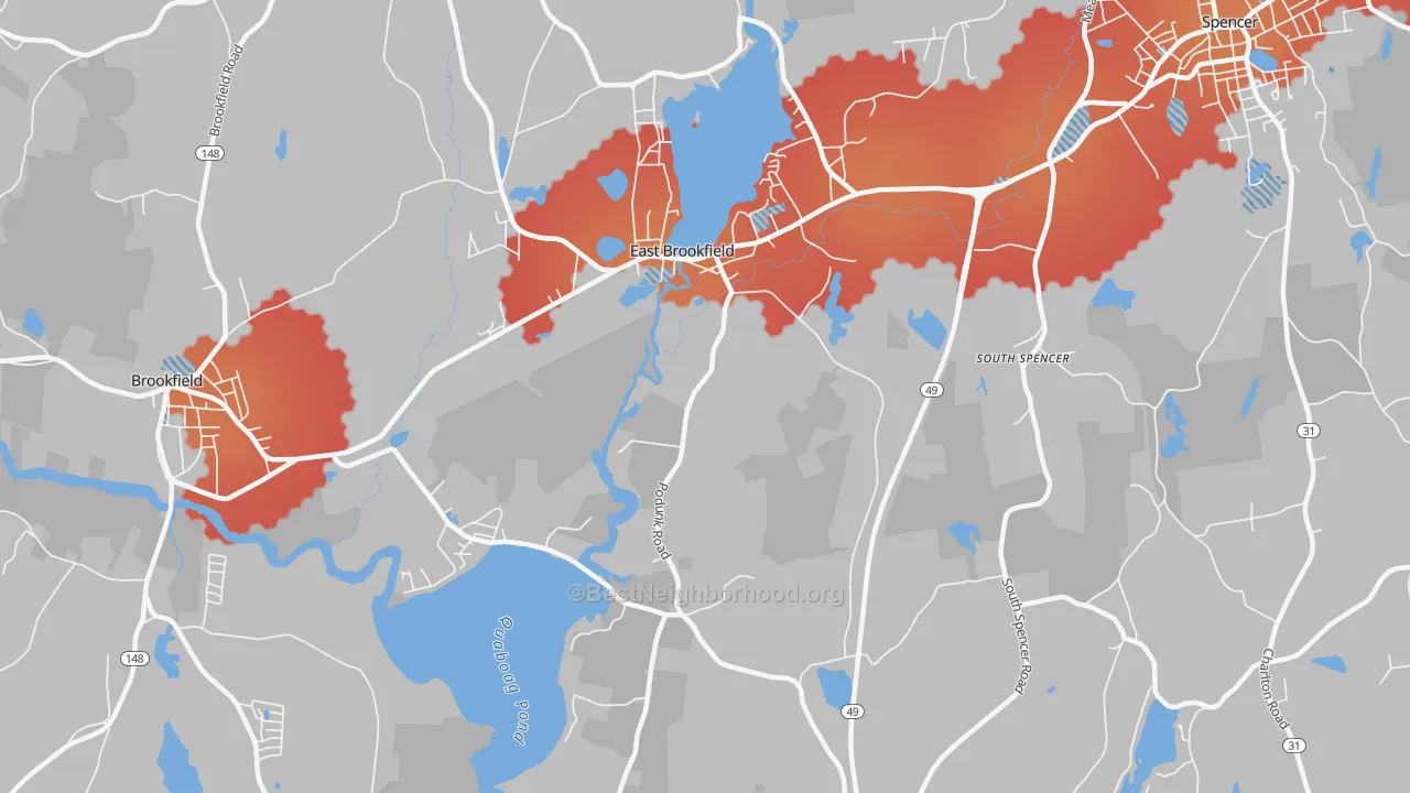 Transit Grade map of 01515, MA