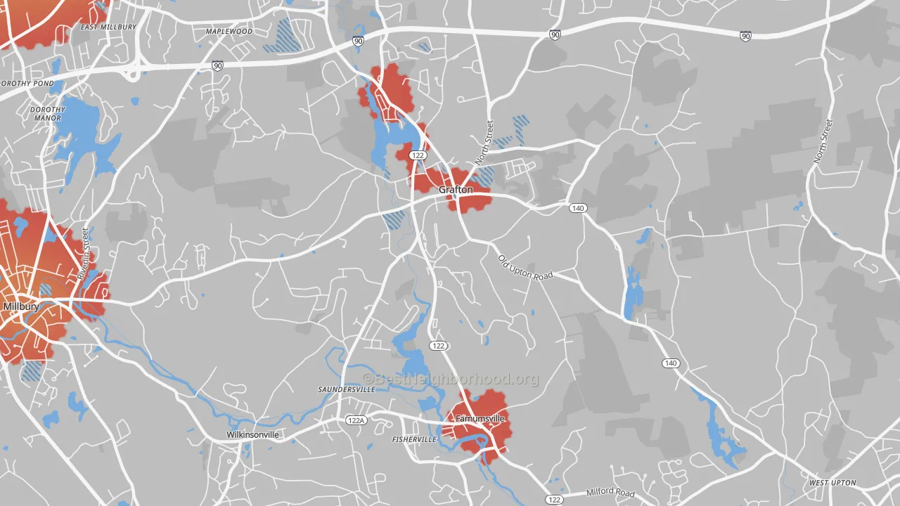 Transit Grade map of 01519, MA