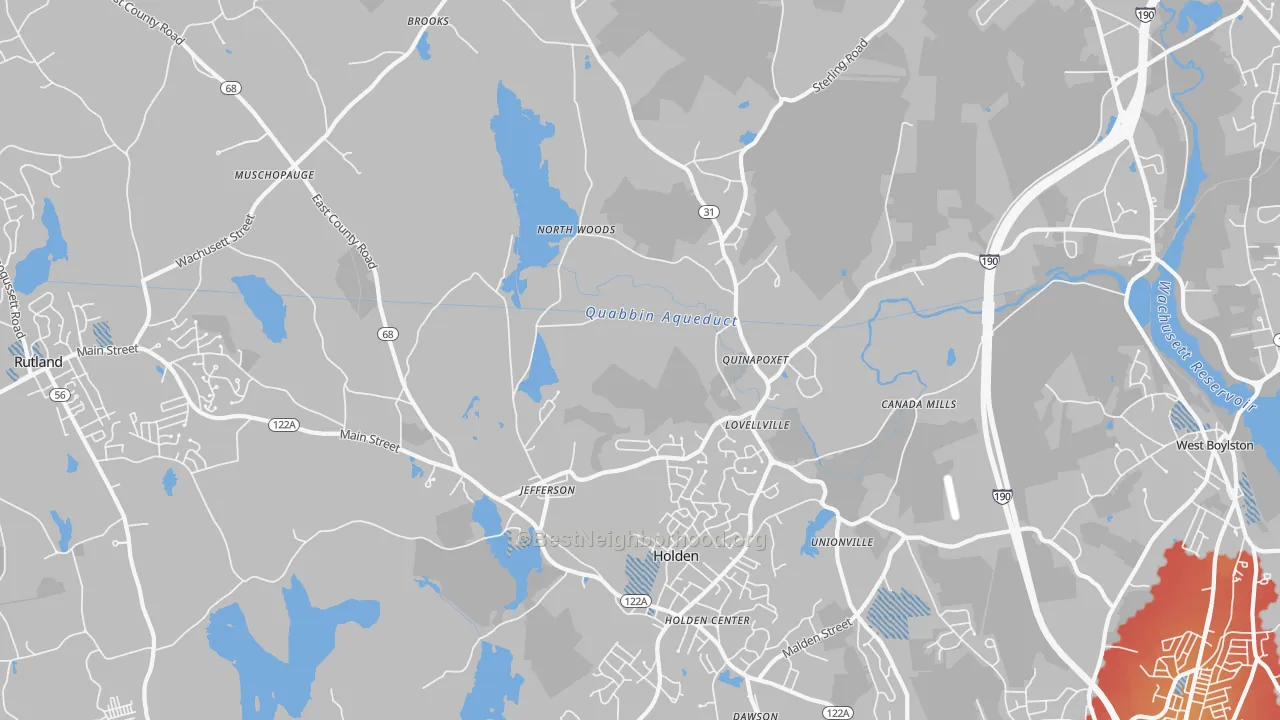 Transit Grade map of 01522, MA