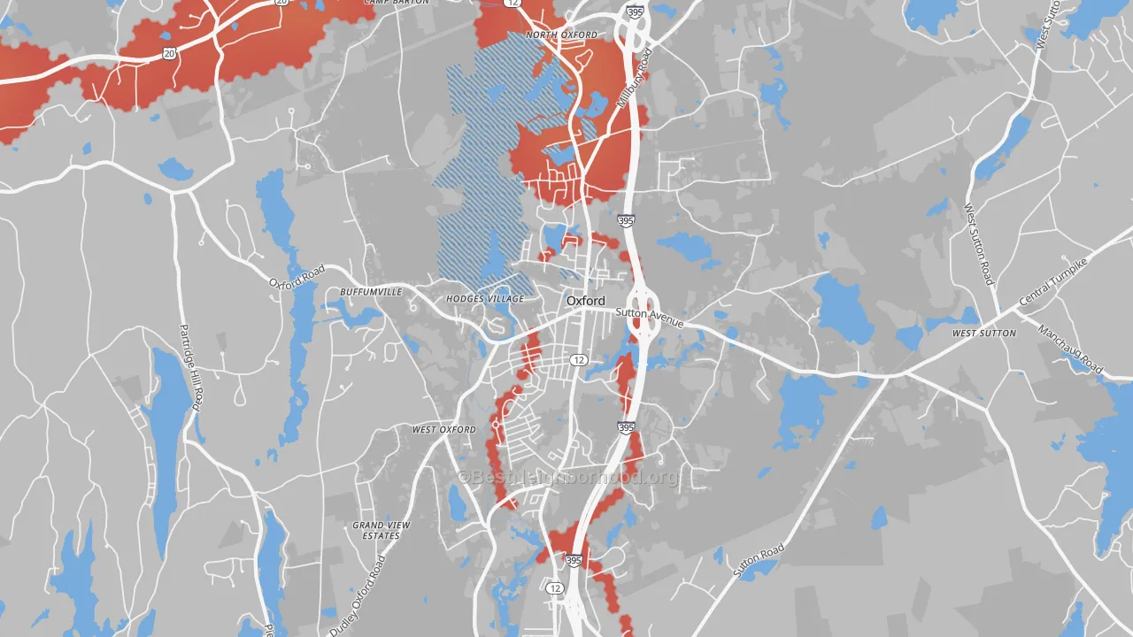 Transit Grade map of 01540, MA