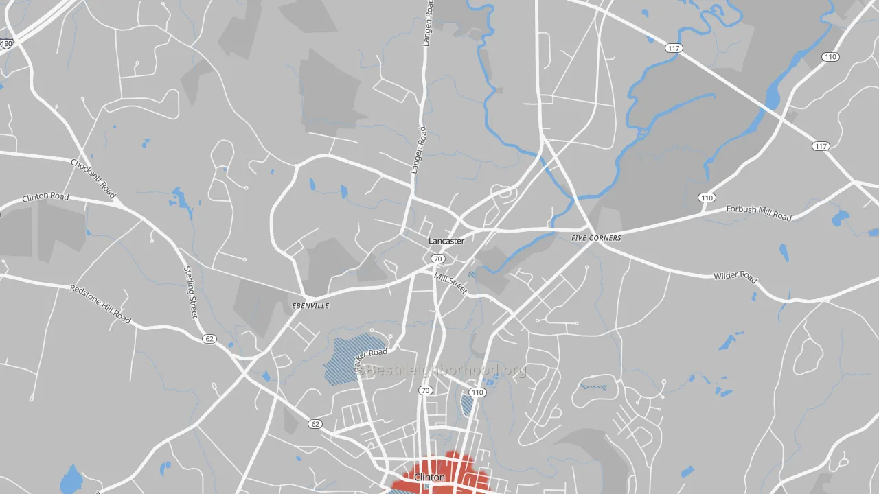 Transit Grade map of 01561, MA