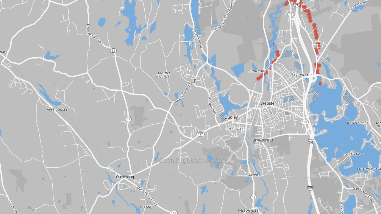 Transit Grade map of 01571, MA