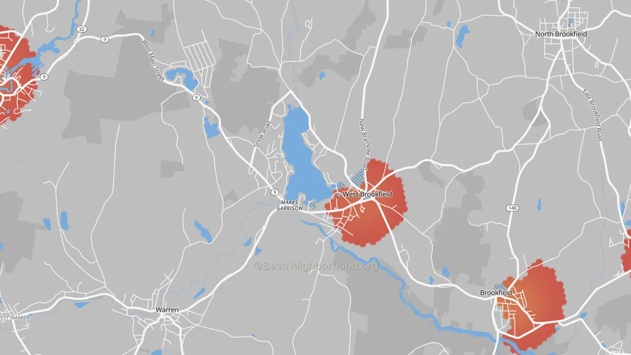 Transit Grade map of 01585, MA
