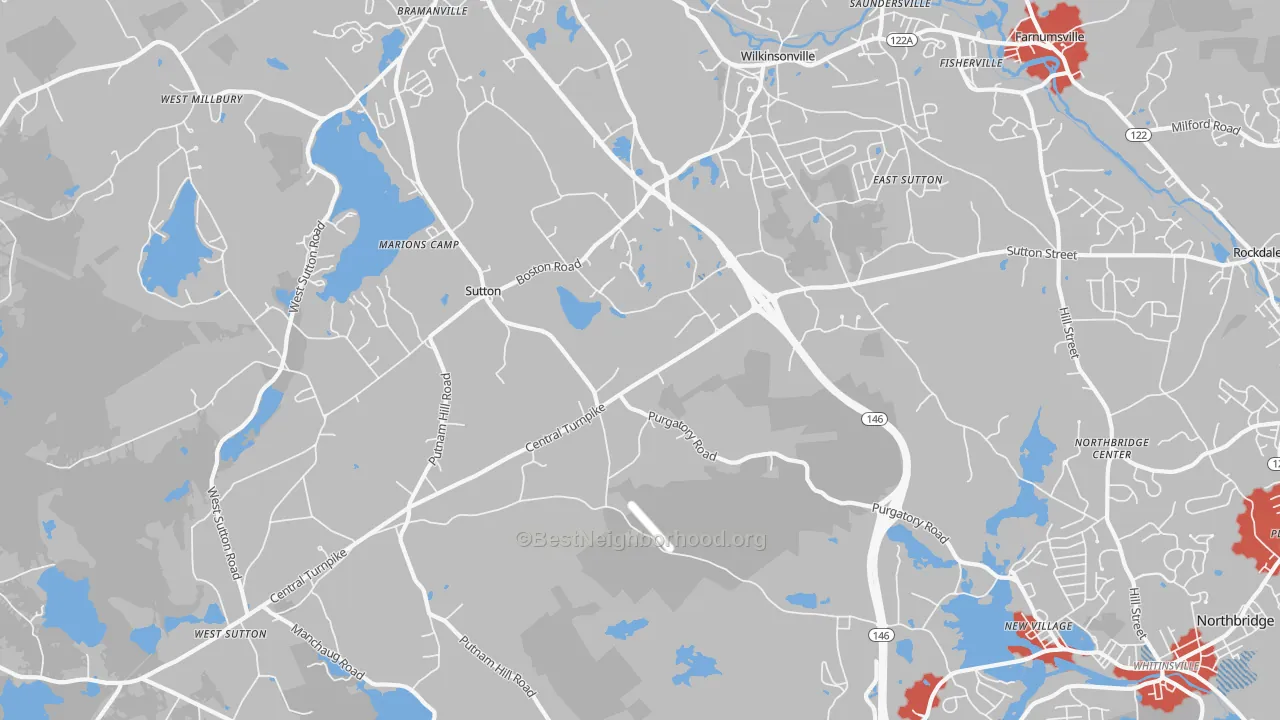 Transit Grade map of 01590, MA