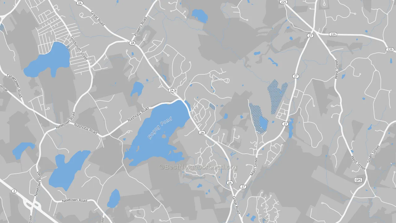 Transit Grade map of 01718, MA