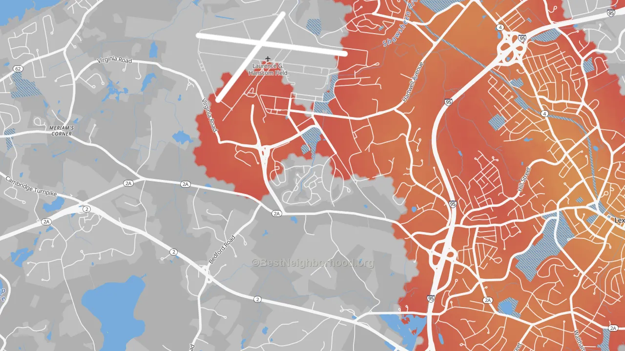 Transit Grade map of 01731, MA