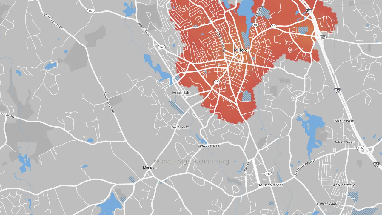 Transit Grade map of 01747, MA