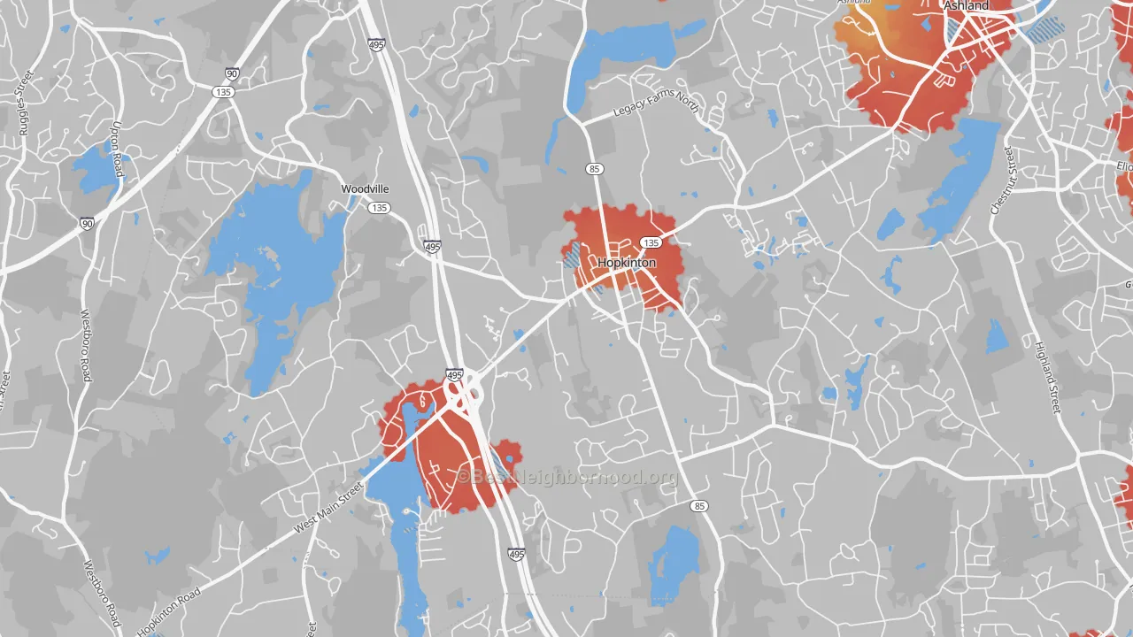 Transit Grade map of 01748, MA