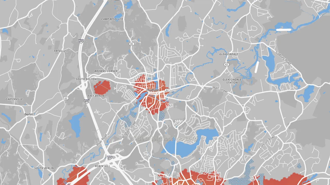 Transit Grade map of 01749, MA