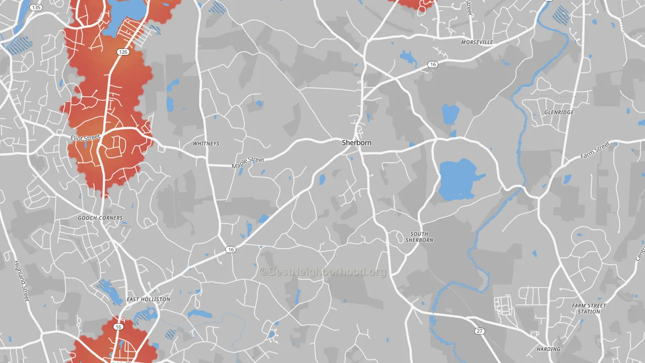 Transit Grade map of 01770, MA