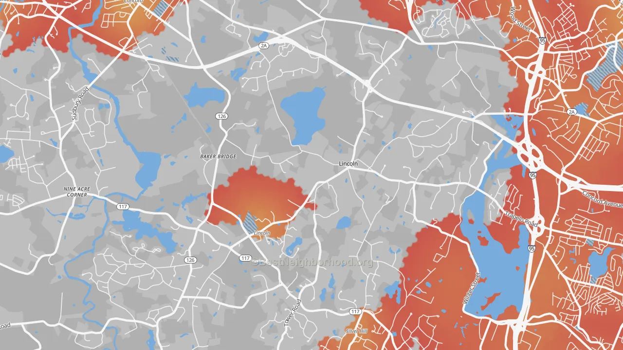 Transit Grade map of 01773, MA