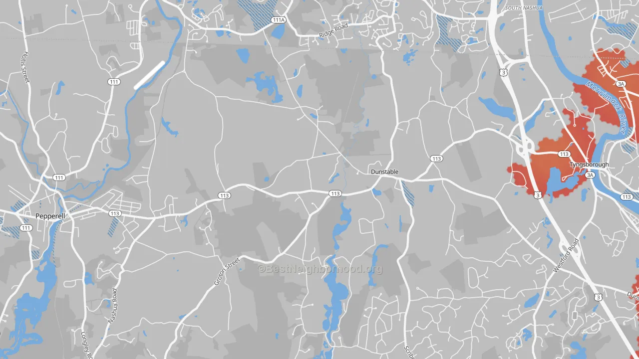 Transit Grade map of 01827, MA