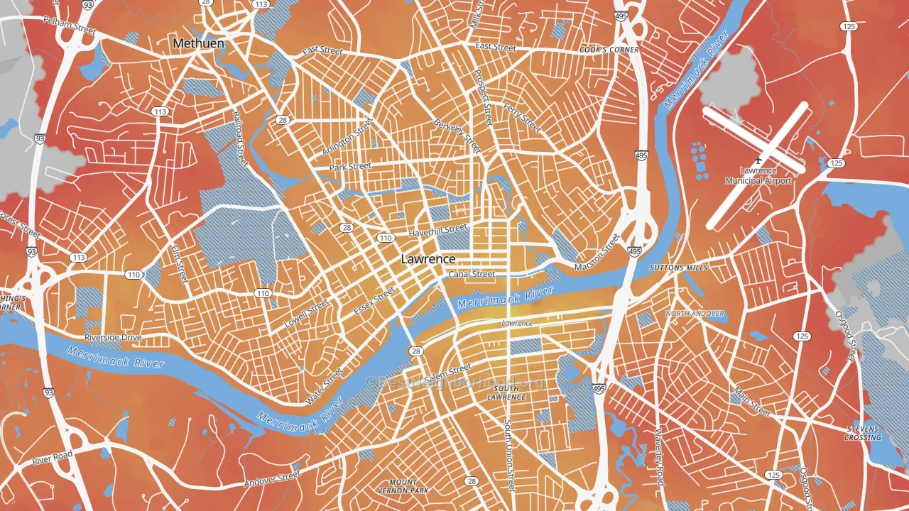 Transit Grade map of 01840, MA