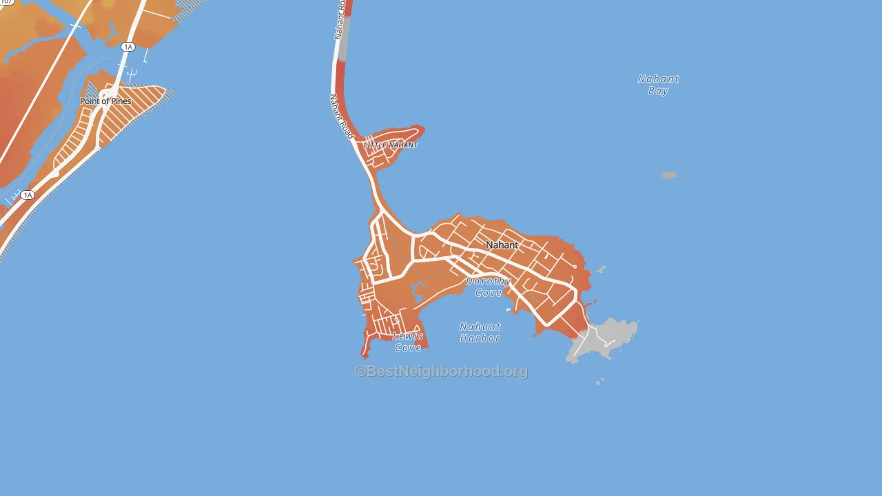 Transit Grade map of 01908, MA