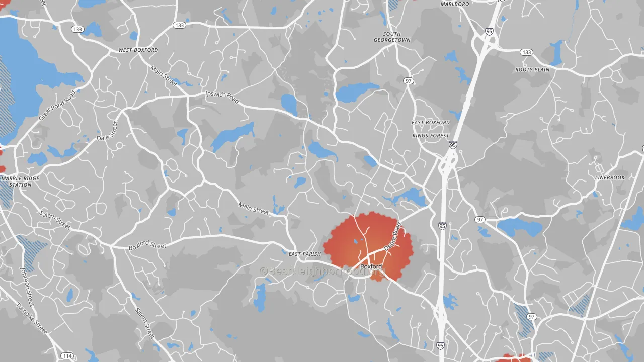 Transit Grade map of 01921, MA