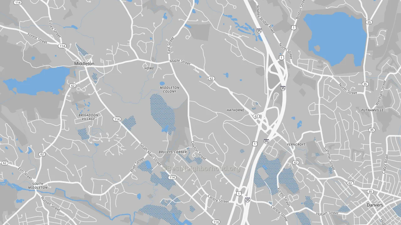 Transit Grade map of 01937, MA