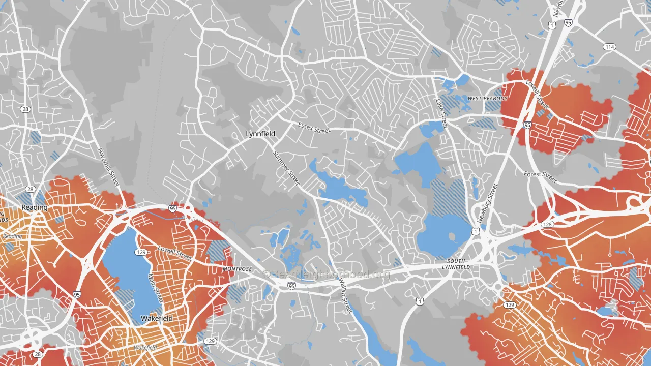 Transit Grade map of 01940, MA