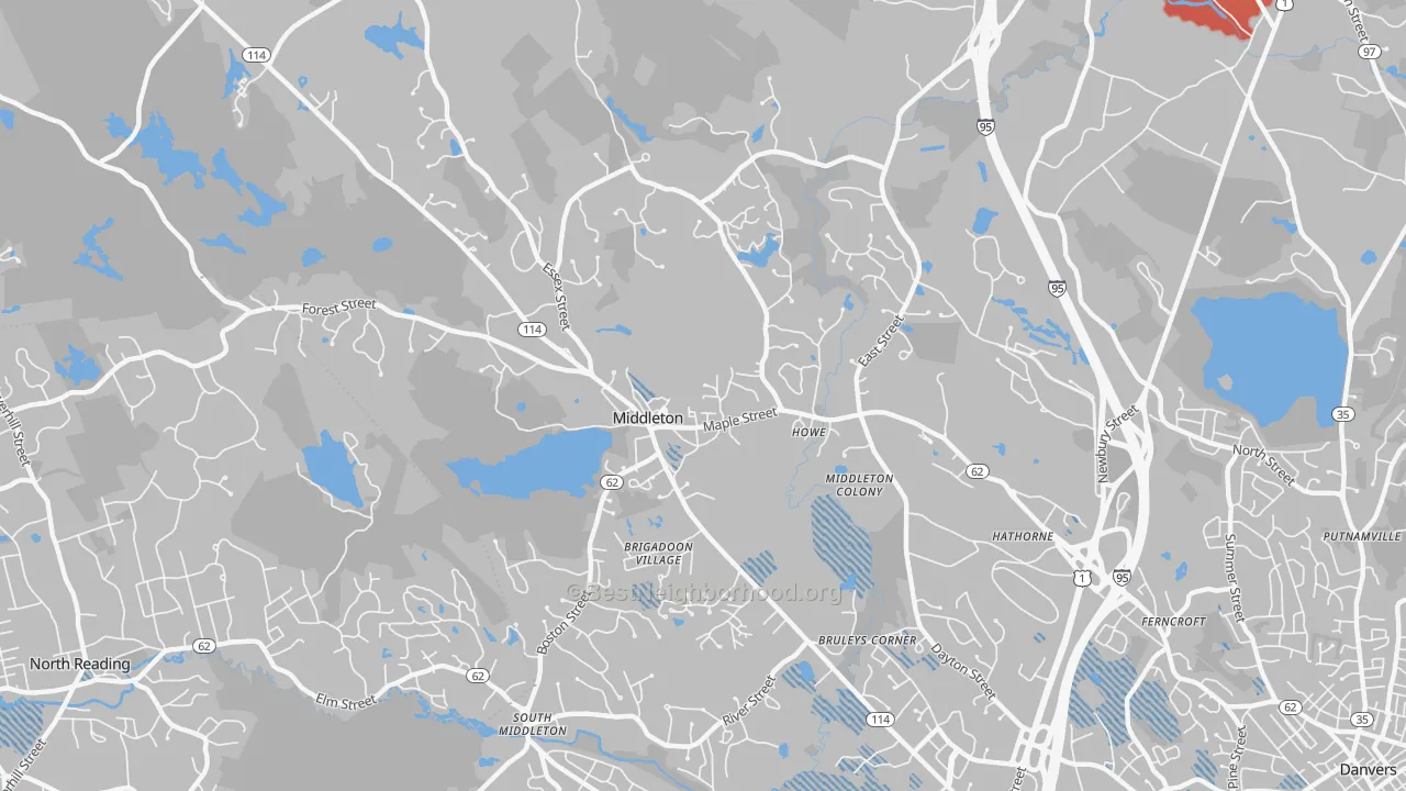 Transit Grade map of 01949, MA