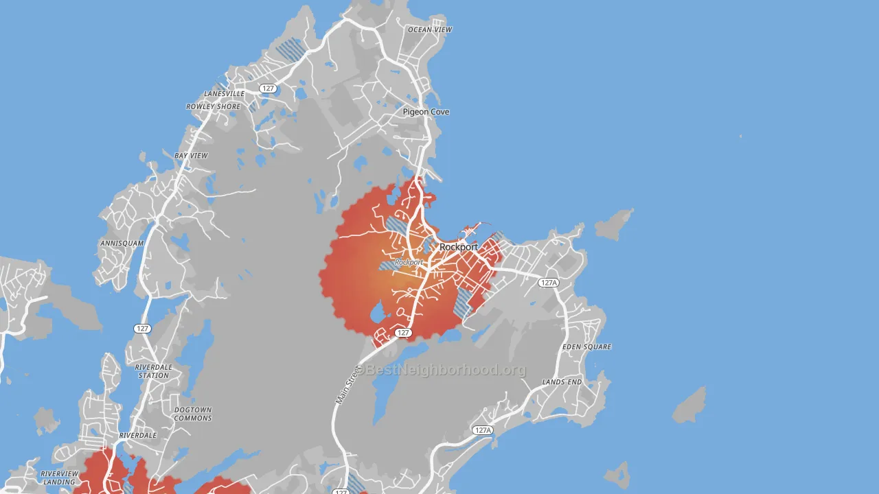 Transit Grade map of 01966, MA