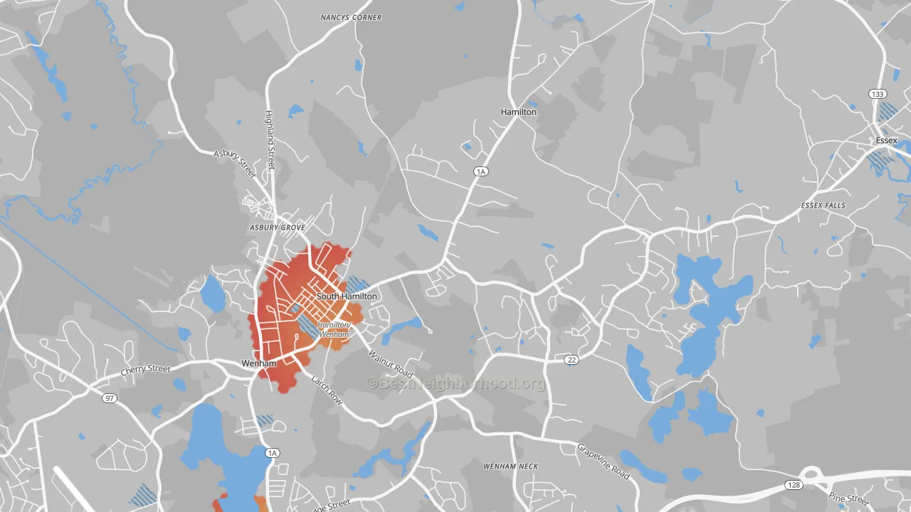 Transit Grade map of 01982, MA