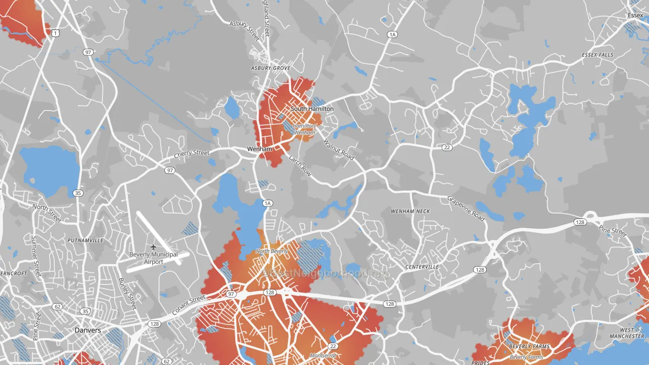 Transit Grade map of 01984, MA