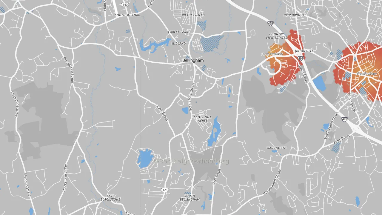 Transit Grade map of 02019, MA