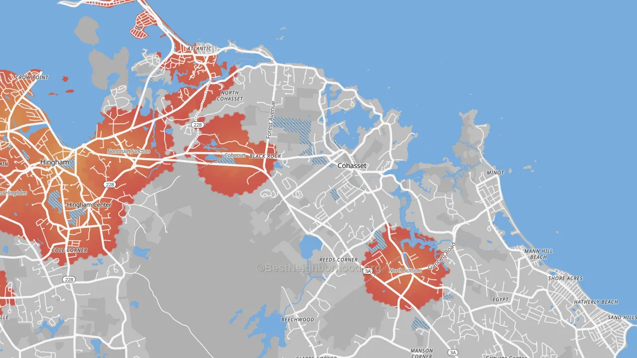 Transit Grade map of 02025, MA