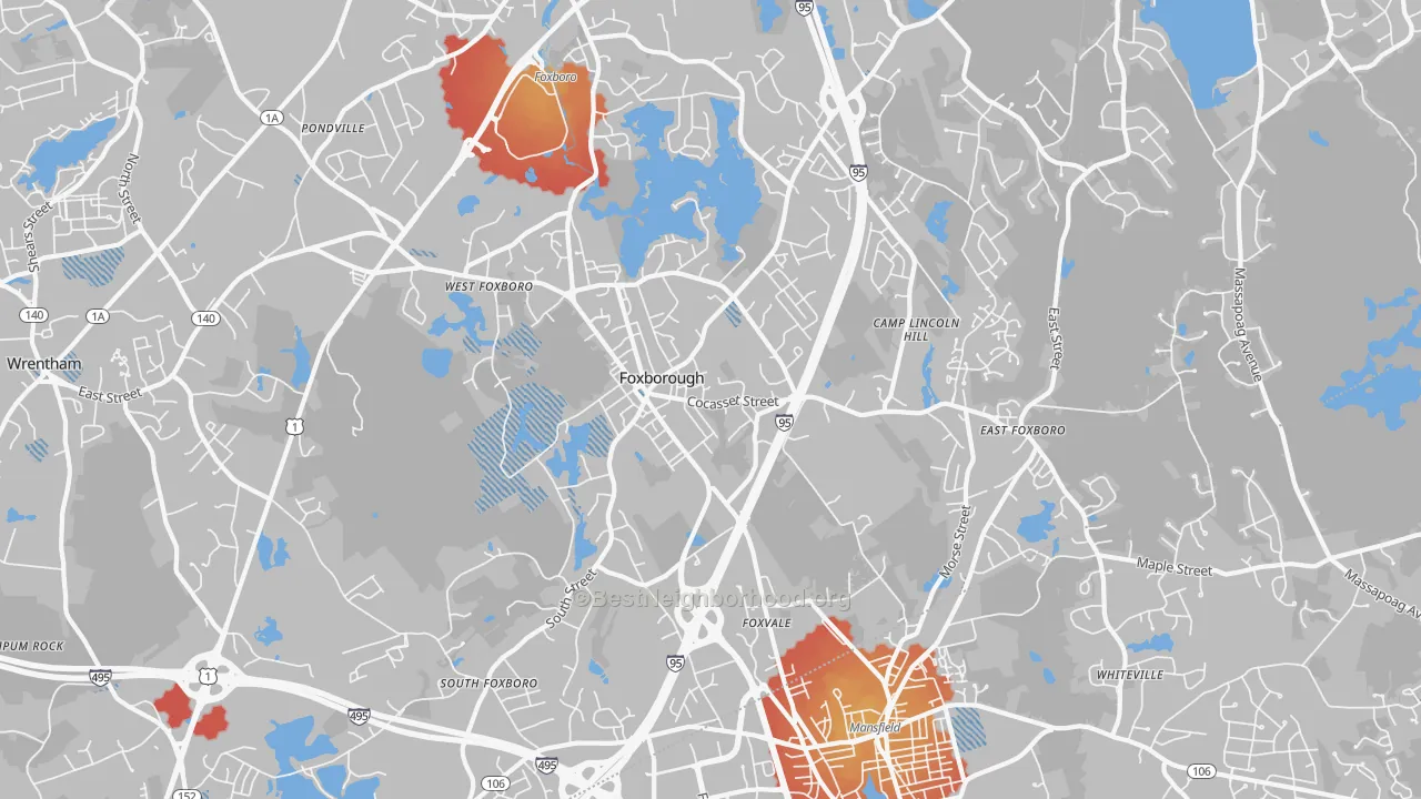 Transit Grade map of 02035, MA