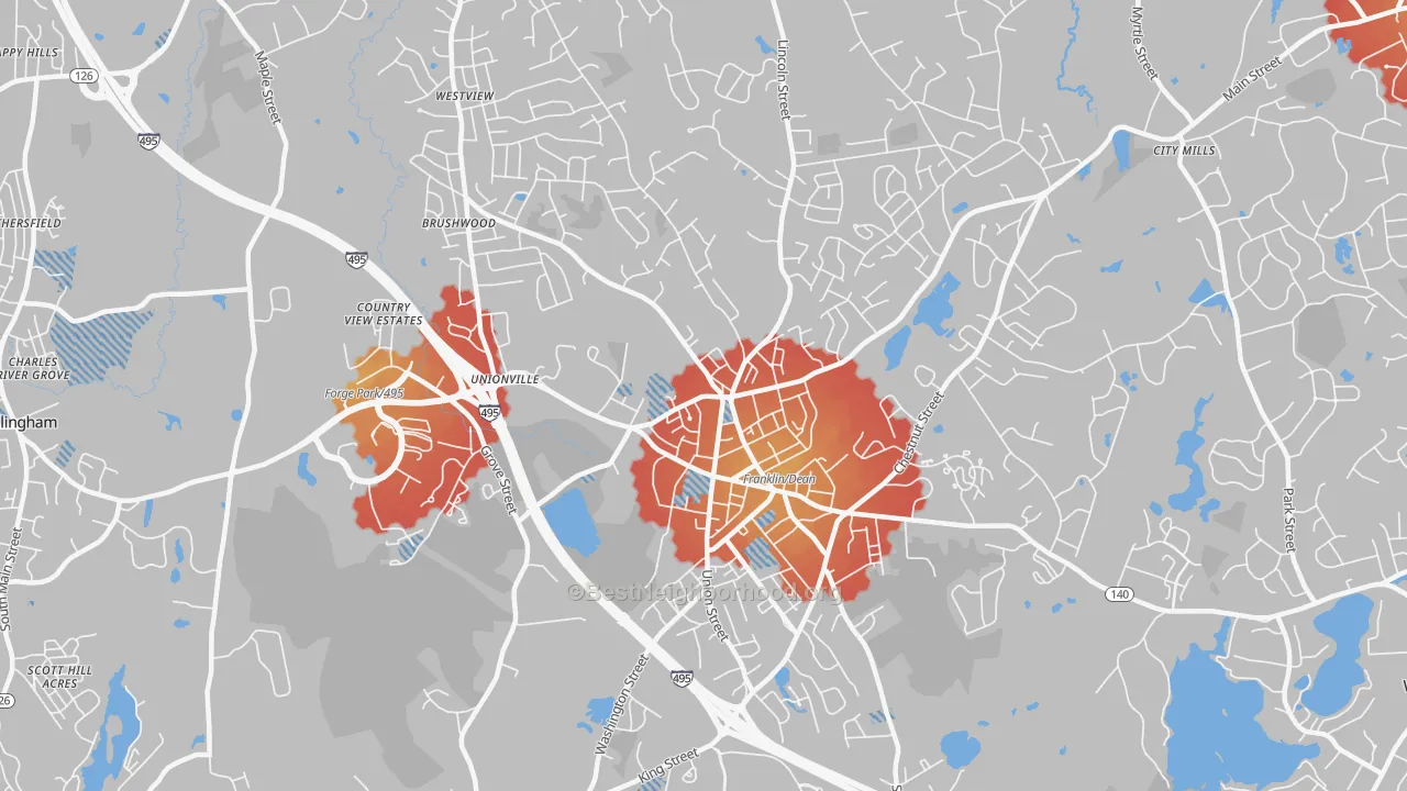 Transit Grade map of 02038, MA