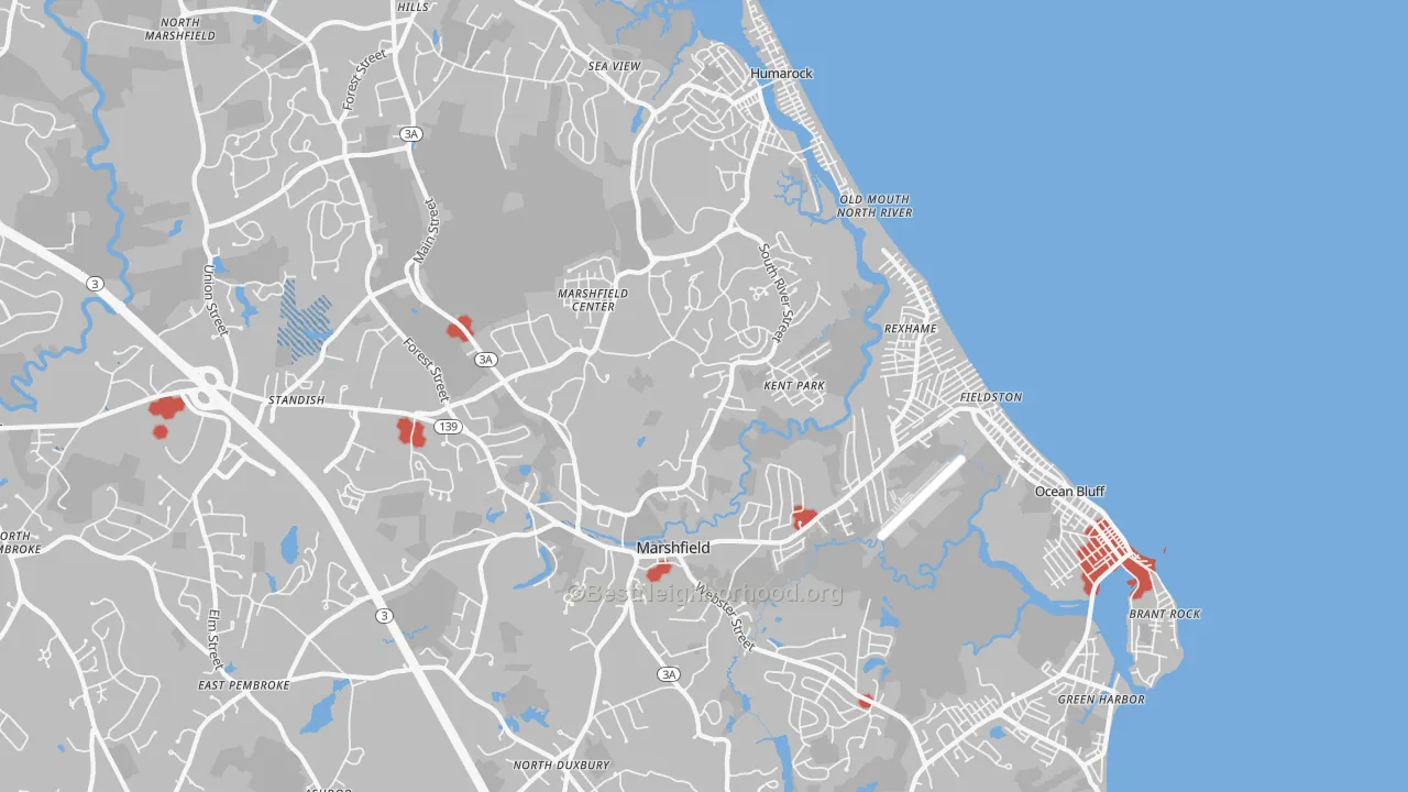 Transit Grade map of 02050, MA