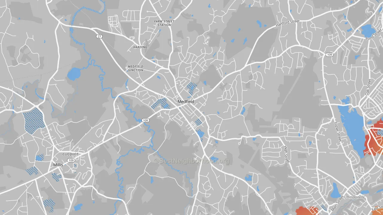 Transit Grade map of 02052, MA