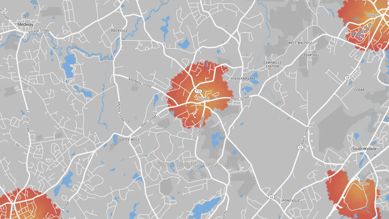 Transit Grade map of 02056, MA