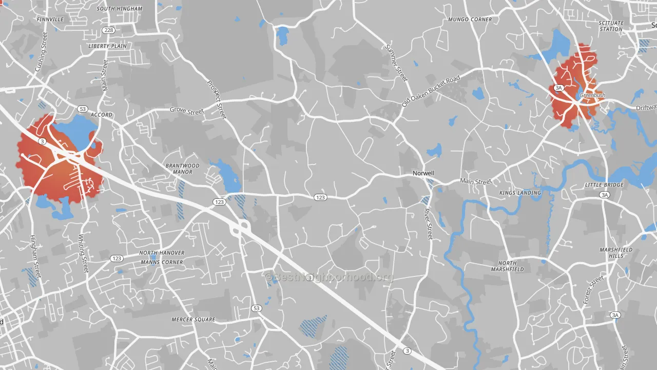 Transit Grade map of 02061, MA