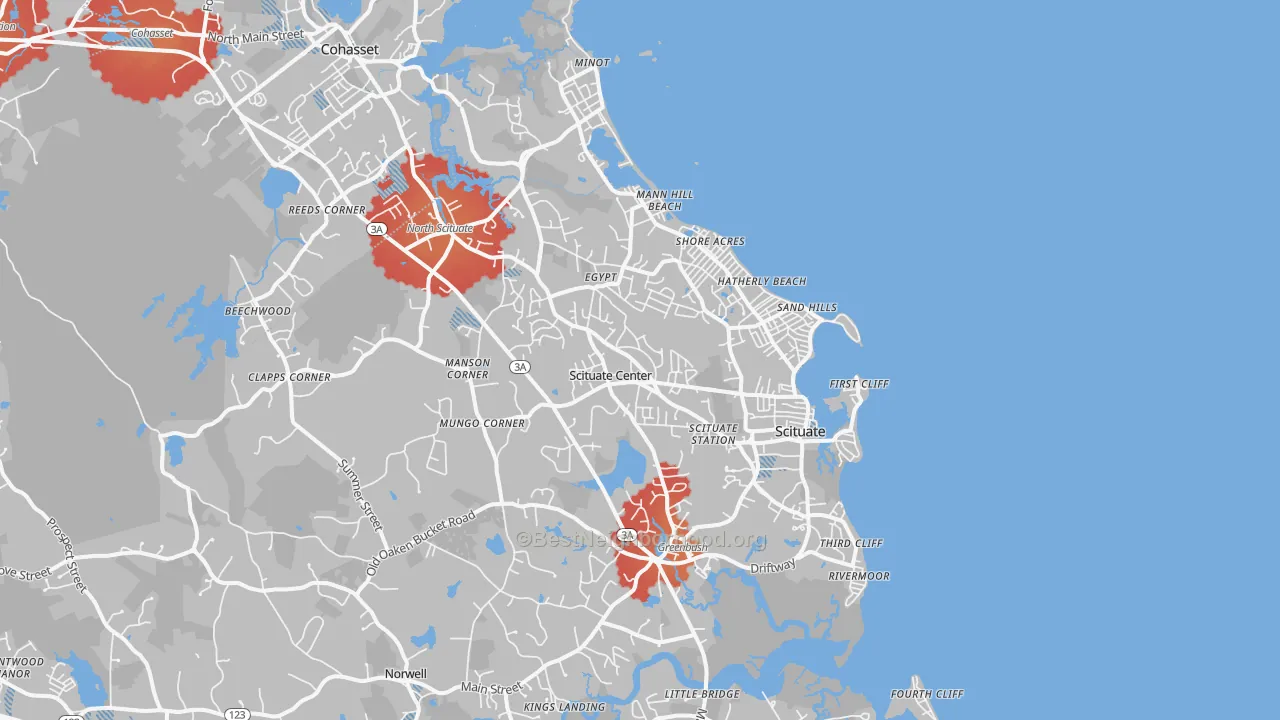 Transit Grade map of 02066, MA