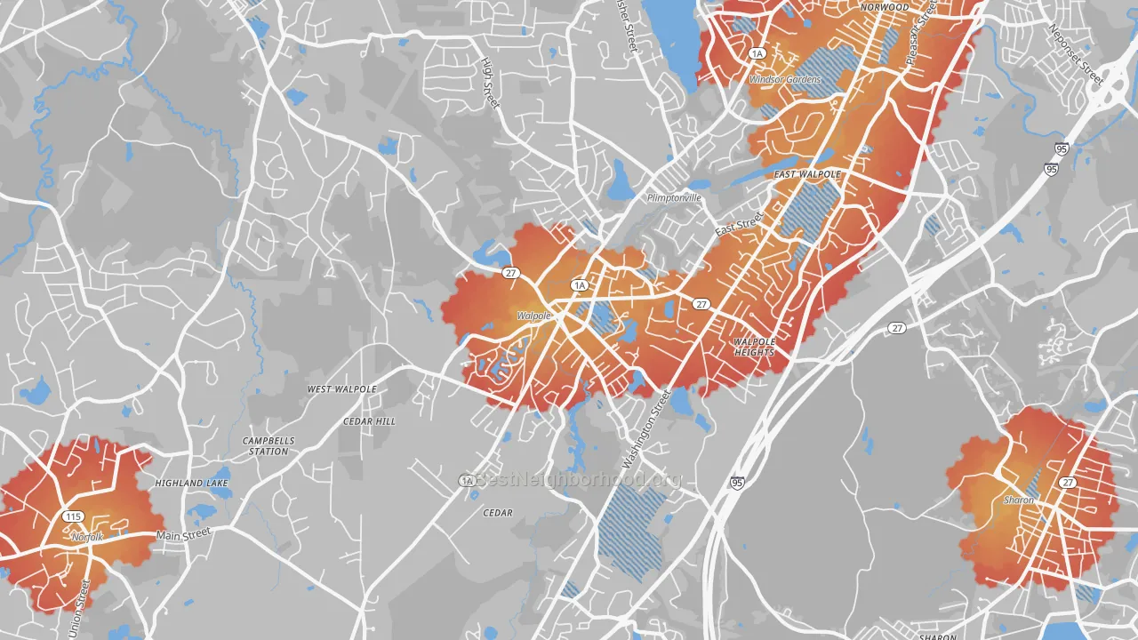 Transit Grade map of 02081, MA