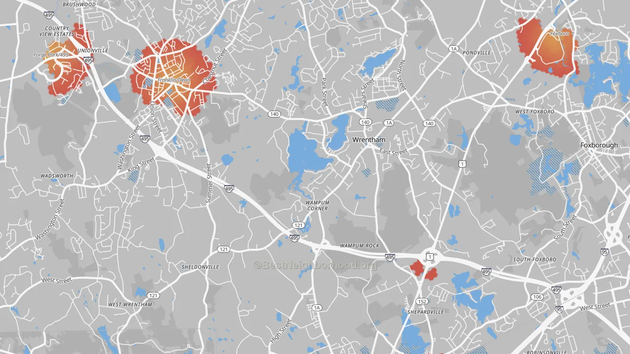 Transit Grade map of 02093, MA