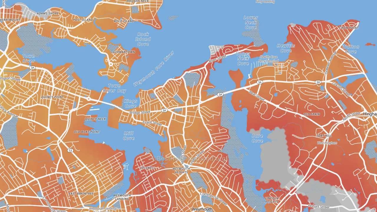 Transit Grade map of 02191, MA