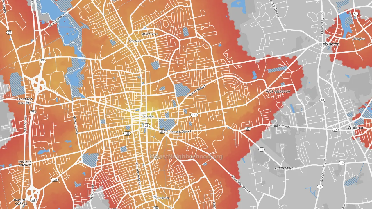 Transit Grade map of 02302, MA