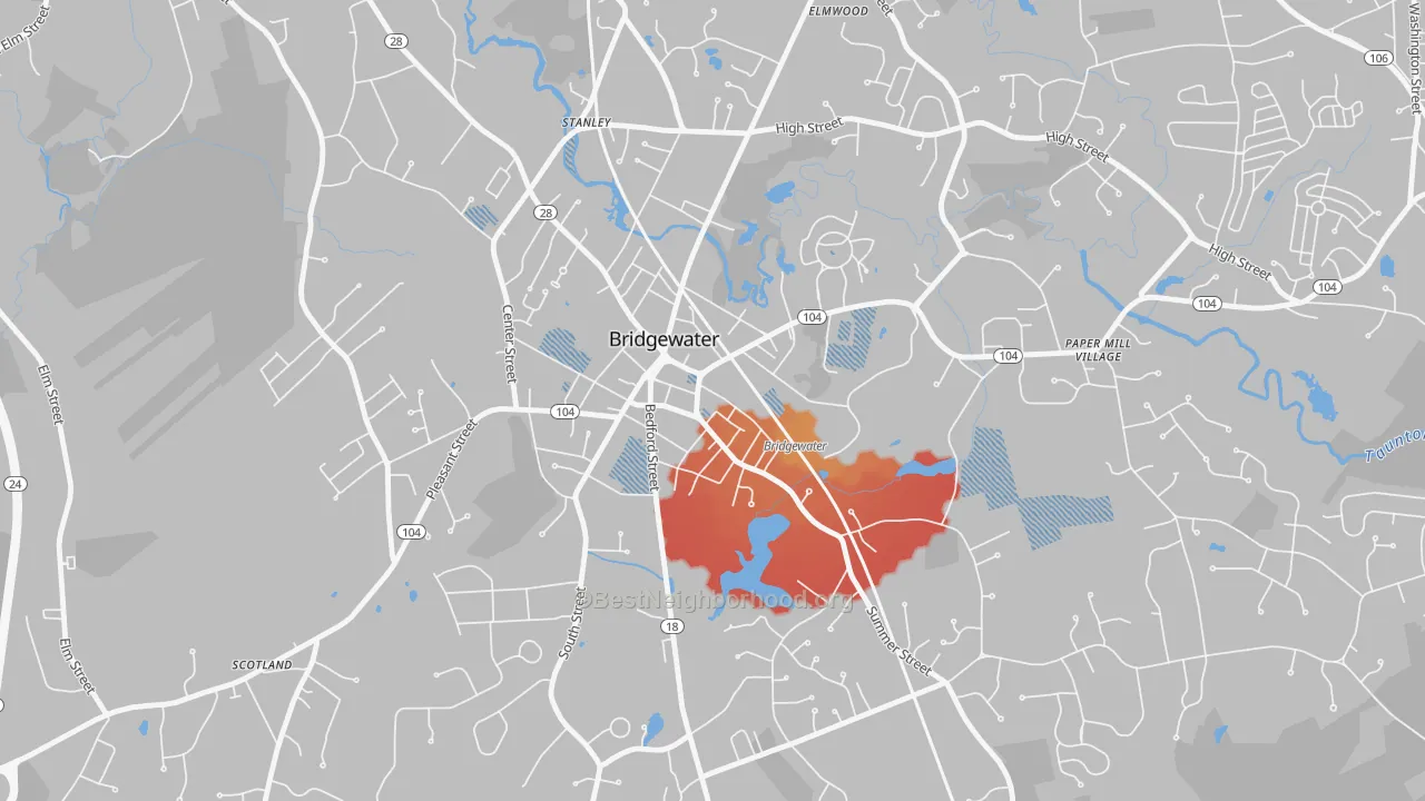 Transit Grade map of 02325, MA