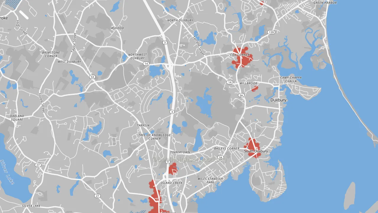 Transit Grade map of 02332, MA