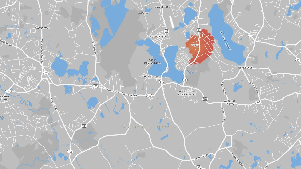 Transit Grade map of 02338, MA