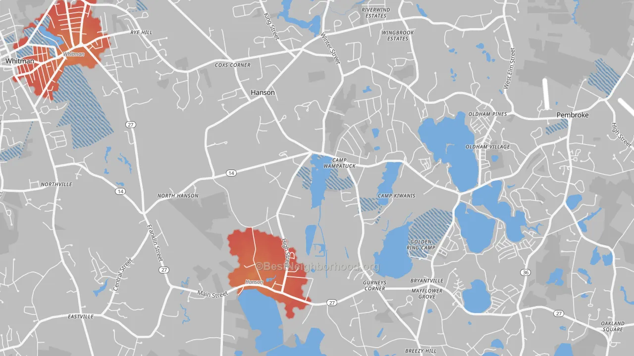 Transit Grade map of 02341, MA