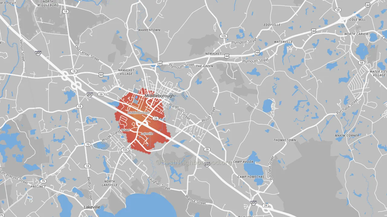 Transit Grade map of 02346, MA