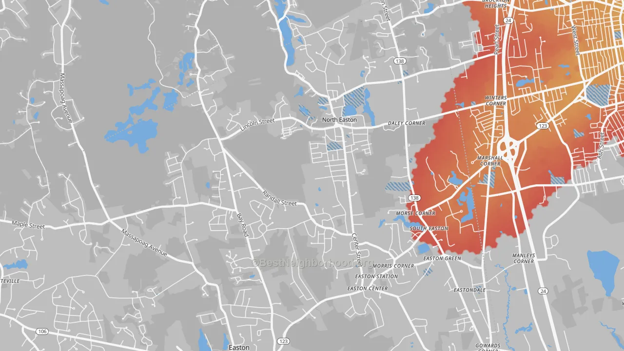 Transit Grade map of 02356, MA